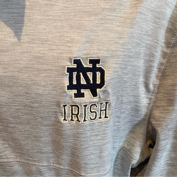 Notre Dame Irish men’s Quarter-Zip Pullover. Sharp grey & blue w/logo. - Picture 3 of 7